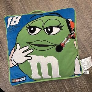 Vintage Rare M&M's Kyle Busch NASCAR Throw Pillow Green – Collectible Racing